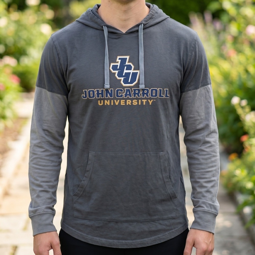 Pel Athletic‎ John Carroll University Grey Ombre Hoodie JCU Blue Streaks L